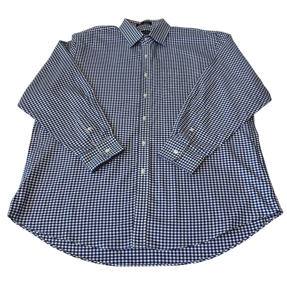 Nordstrom Men's Button Up Shirt Taditional Fit Sz 17/33 Blue Plaid Preppy